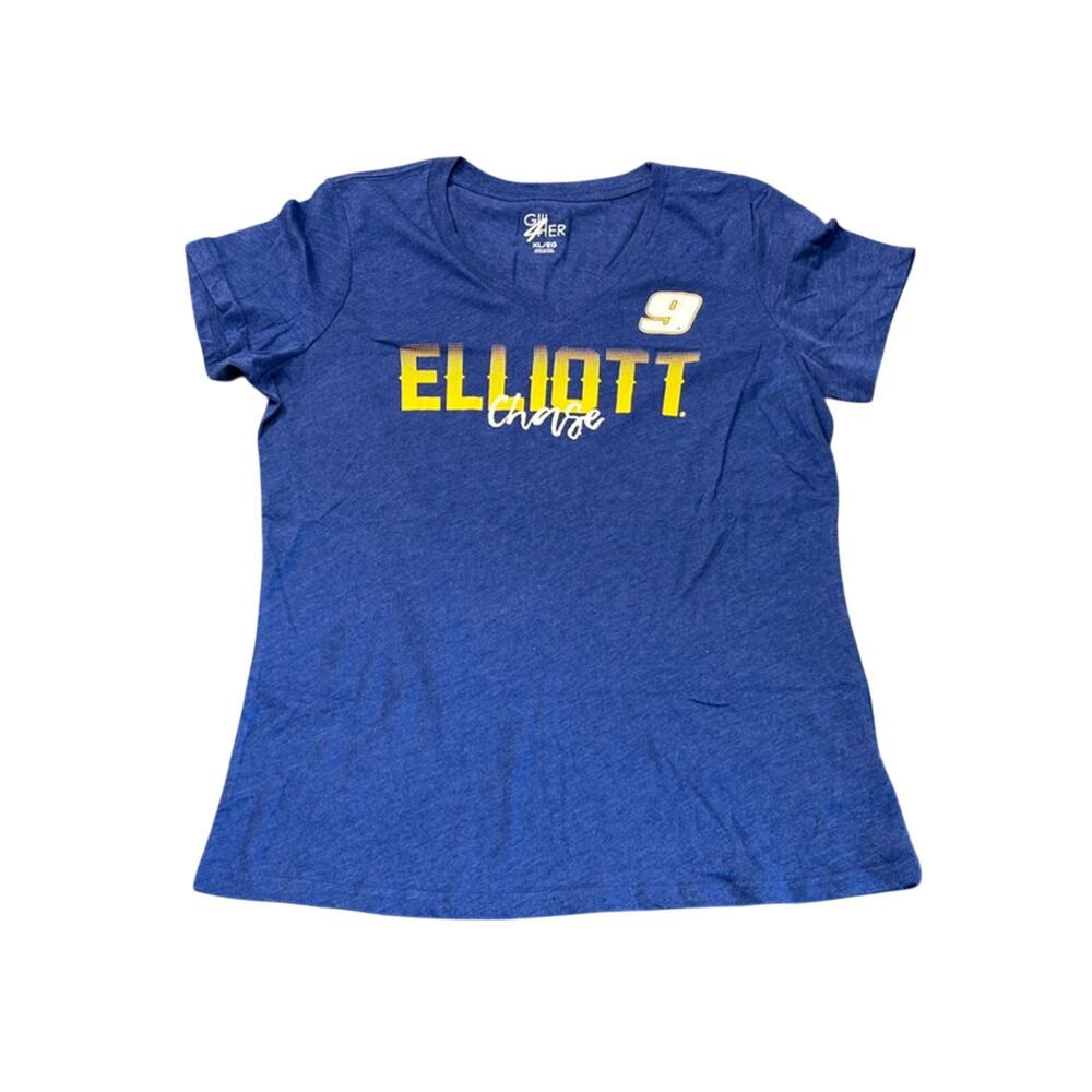G-III for her by Carl Banks NASCAR Chase Elliott 9 Blue Shirt Women's xl New